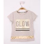 Toontoy Kız Çocuk Glow Baskılı Tişört Kahve Melanj 8 YAŞ