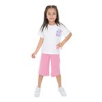 Toontoy Kız Çocuk Göğsü Çiçek Baskılı Nıce Smell Yazılı Kaprili Takım Gül Kurusu 3 YAŞ