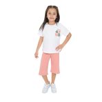 Toontoy Kız Çocuk Göğsü Çiçek Baskılı Nıce Smell Yazılı Kaprili Takım Koyu Pudra 2 YAŞ