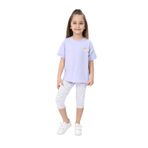 Toontoy Kız Çocuk Göğsü Cute Chamomle Baskılı Kaprili Takım Mavi 4 YAŞ