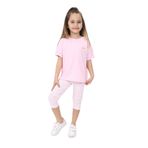 Toontoy Kız Çocuk Göğsü Cute Chamomle Baskılı Kaprili Takım Pembe 5 YAŞ