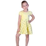 TOONTOY Kız Çocuk Göğsü Nakışlı Elbise, 2 YAŞ, 10948-, Sarı, Kız Çocuklar