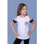 Toontoy Kız Çocuk Göğsü Nakışlı Tişört Beyaz 5 YAŞ