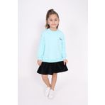 Toontoy Kız Çocuk Göğsü Yazı Baskılı Elbise Su Yeşili 3 YAŞ