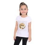 TOONTOY Kız Çocuk Gülen Yüz Pullu Nakış Tişört 6 Yaş, 6 Yaş, 10678-1, Beyaz, Kız çocuk