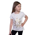 TOONTOY Kız Çocuk Güneş Varaklı Tişört, 8 Yaş, 10783-1, Ekru, Kız çocuk