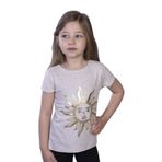 Toontoy Kız Çocuk Güneş Varaklı Tişört Kahve Melanj 6 YAŞ