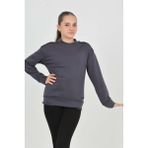 Toontoy Kız Çocuk Happen Nakışlı Sweatshırt - Füme - 8 - 9 Yaş