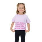 Toontoy Kız Çocuk Happy All Day Baskılı Tişört Açık Lila 5 YAŞ