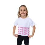 Toontoy Kız Çocuk Happy All Day Baskılı Tişört Beyaz 8 YAŞ