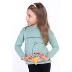 Toontoy Kız Çocuk Happy Frıends Baskılı Tişört Yeşil 2 YAŞ