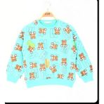 Toontoy Kız Çocuk Harf Baskılı Sweatshirt Mint Yeşili 10 YAŞ