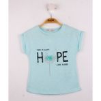 Toontoy Kız Çocuk Hope Baskılı T-shirt - 6 Yaş - Mint