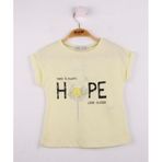 Toontoy Kız Çocuk Hope Baskılı Tişört Sarı 4 YAŞ