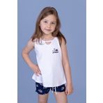 Toontoy Kız Çocuk I Love Summer Baskılı Şortlu Takım Beyaz 5 YAŞ
