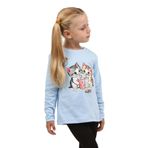 TOONTOY Kız Çocuk İkili Kedi Baskılı Sweatshirt, 4 Yaş, 24803, Mavi, kız-çocuk