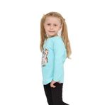 TOONTOY Kız Çocuk İkili Kedi Baskılı Sweatshirt, 4 Yaş, 24803, Turkuaz, kız-çocuk