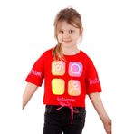 TOONTOY Kız Çocuk Instagram Baskılı Crop Tişört 8 Yaş, 8 Yaş, 11061-, Kırmızı, Kız Çocuklar