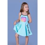 Toontoy Kız Çocuk Instagram Baskılı Elbise