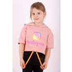 Toontoy Kız Çocuk Instagram Baskılı Kapüşonlu Tişört