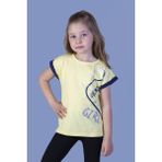 Toontoy Kız Çocuk Just And Girl Baskılı Kol Detaylı T-Shirt - 4 Yaş - Sarı
