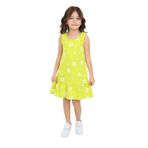 Toontoy Kız Çocuk Kalp Baskılı Elbise Açık Yeşil 3 YAŞ