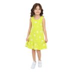 Toontoy Kız Çocuk Kalp Baskılı Elbise Açık Yeşil 4 YAŞ