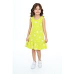 Toontoy Kız Çocuk Kalp Baskılı Elbise Açık Yeşil 6 YAŞ