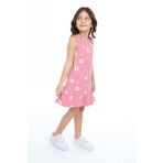 Toontoy Kız Çocuk Kalp Baskılı Elbise Gül Kurusu 3 YAŞ