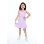 Toontoy Kız Çocuk Kalp Baskılı Elbise Lila 5 YAŞ