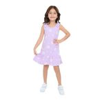Toontoy Kız Çocuk Kalp Baskılı Elbise Lila 6 YAŞ