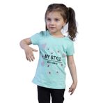 Toontoy Kız Çocuk Kalp Baskılı Tişört Mint Yeşili 6 YAŞ