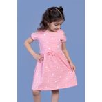 Toontoy Kız Çocuk Kalp Desenli Kolları Detaylı Elbise