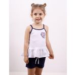 Toontoy Kız Çocuk Kalp Nakışlı Şortlu Takım Beyaz 4 YAŞ