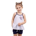 Toontoy Kız Çocuk Kalp Nakışlı Şortlu Takım Gri Melanj 5 YAŞ