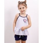 Toontoy Kız Çocuk Kalp Nakışlı Şortlu Takım Gri Melanj 6 YAŞ