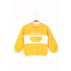 Toontoy Kız Çocuk Kalp Nakışlı Sweatshirt - 1 Yaş - Hardal