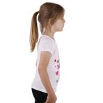 Toontoy Kız Çocuk Kalpli Tavşan Baskılı Tişört Beyaz