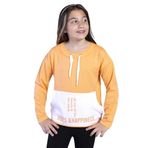 Toontoy Kız Çocuk Kanguru Cepli Baskılı Sweatshirt Turuncu 8 YAŞ