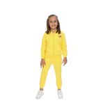 Toontoy Kız Çocuk Kanguru Cepli Göğsü Baskılı Eşofman Takım Koyu Sarı 2 YAŞ