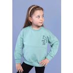 Toontoy Kız Çocuk Kanguru Cepli Göğsü Yazı Baskılı Sweatshirt