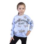 Toontoy Kız Çocuk Kanguru Cepli Komple Yıldız Baskılı Sweatshirt Mavi 5 YAŞ