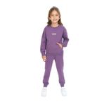 Toontoy Kız Çocuk Kanguru Cepli Tnty Nakışlı Eşofman Takım Mor 3 YAŞ