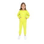 Toontoy Kız Çocuk Kanguru Cepli Tnty Nakışlı Eşofman Takım Yeşil 3 YAŞ
