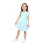 Toontoy Kız Çocuk Kapl Nakışlı Elbise Mint Yeşili 3 YAŞ