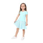 Toontoy Kız Çocuk Kapl Nakışlı Elbise Mint Yeşili 5 YAŞ