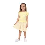 Toontoy Kız Çocuk Kapl Nakışlı Elbise Sarı 3 YAŞ