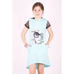 TOONTOY Kız Çocuk Kapşonlu Cepli Elbise, 6 Yaş, 10947-, Açık Mint Yeşili, Kız Çocuklar