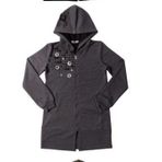 Toontoy Kız Çocuk Kapşonlu Hırka You Luck Better Varak Baskılı Antrasit Melanj 12 YAŞ