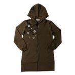 Toontoy Kız Çocuk Kapşonlu Hırka You Luck Better Varak Baskılı Haki 12 YAŞ